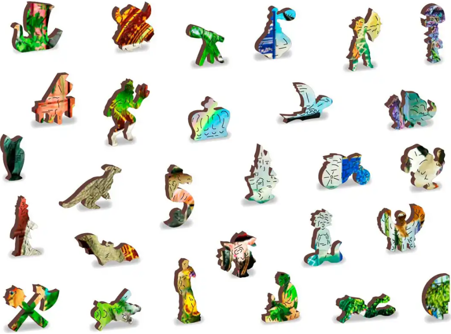 WOODEN CITY Drevené puzzle Úžasné kráľovstvo zvierat 2v1, 4000 dielikov