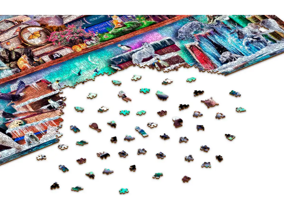 WOODEN CITY Drevené puzzle Úžasné kráľovstvo zvierat 2v1, 4000 dielikov