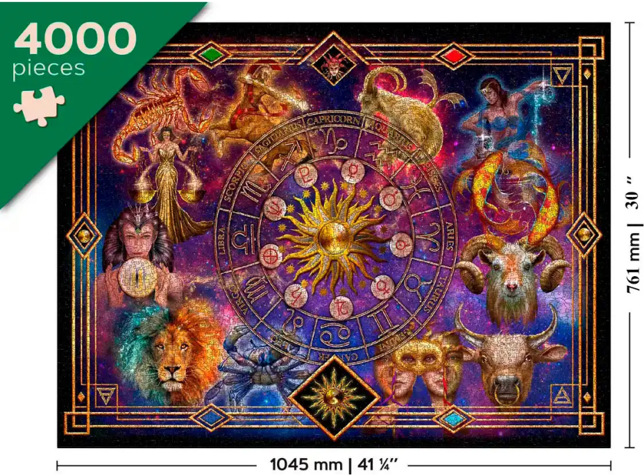 WOODEN CITY Drevené puzzle Zverokruh 2v1, 4000 dielikov