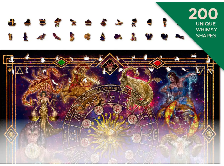 WOODEN CITY Drevené puzzle Zverokruh 2v1, 4000 dielikov