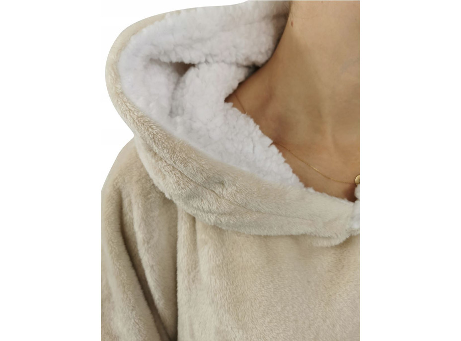 Mikinová deka s ozdobným lemom - šedá