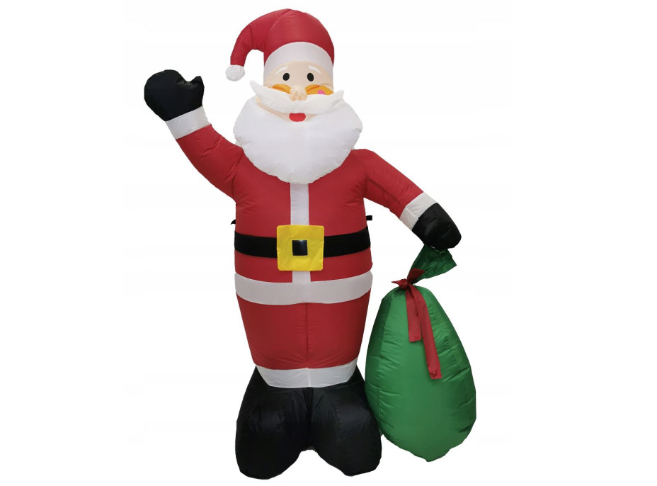 Nafukovací Santa Claus s darčekmi a osvetlením - 180 cm
