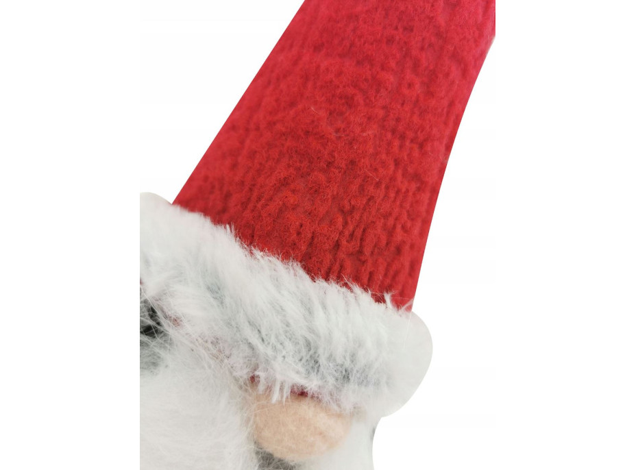Vianočný škriatok sediaci 50 cm - červený