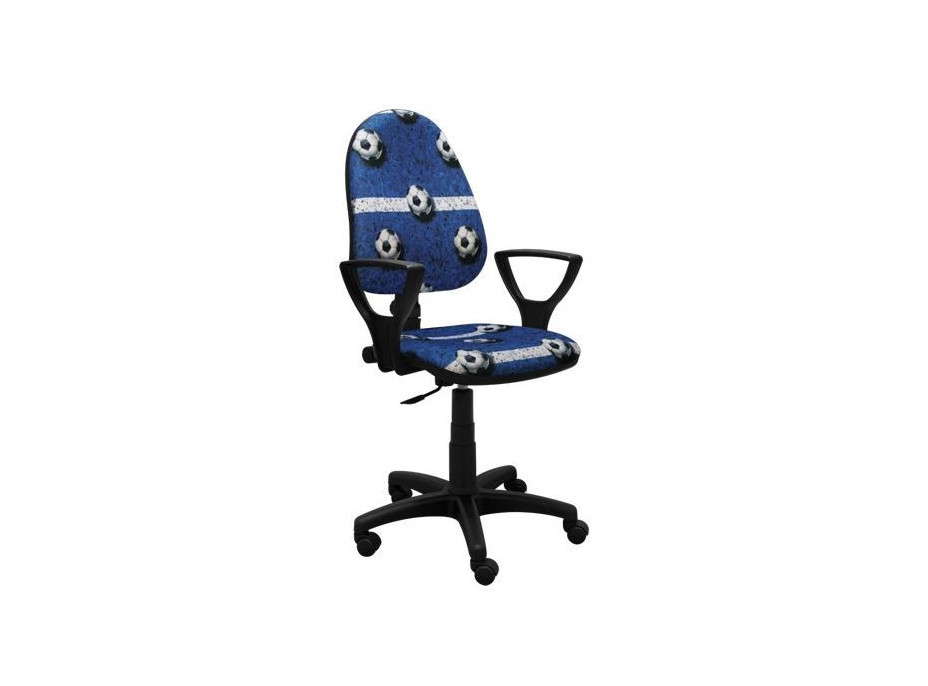 Detská otočná stolička GREG - FUTBAL modrá