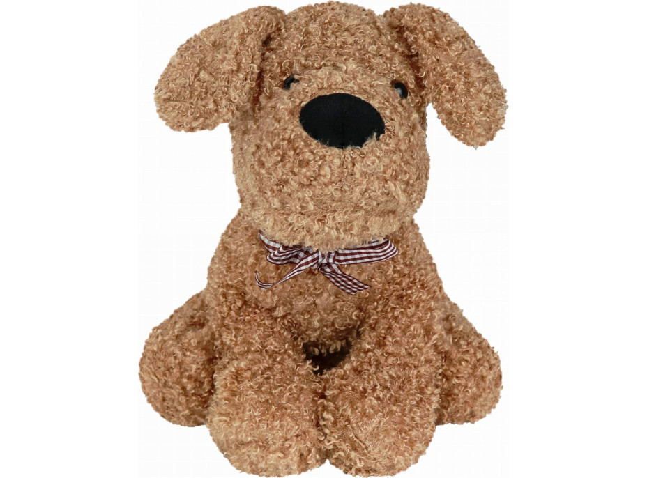 Zarážka do dverí CALM DOG 23 cm - Psík s mašľou - hnedý