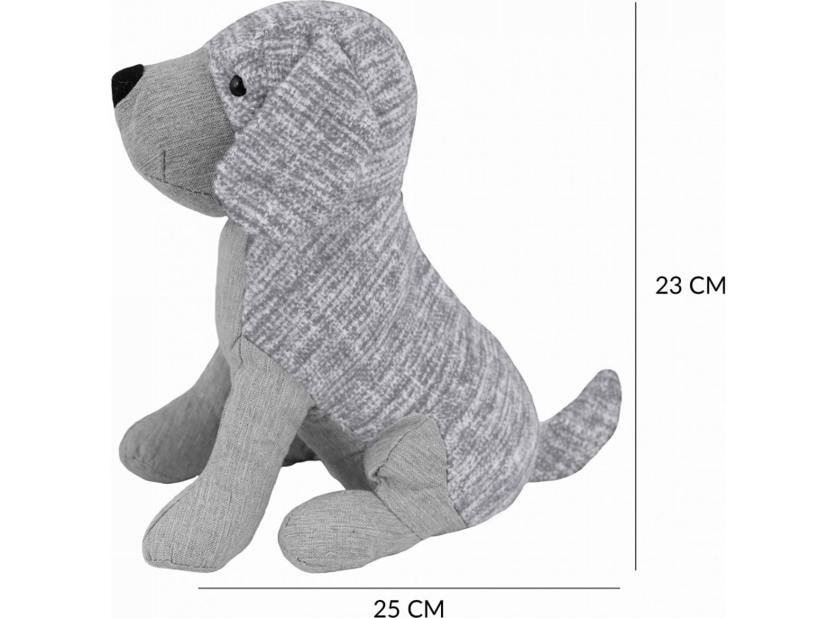 Zarážka do dverí CALM DOG 23 cm - Psík - šedý