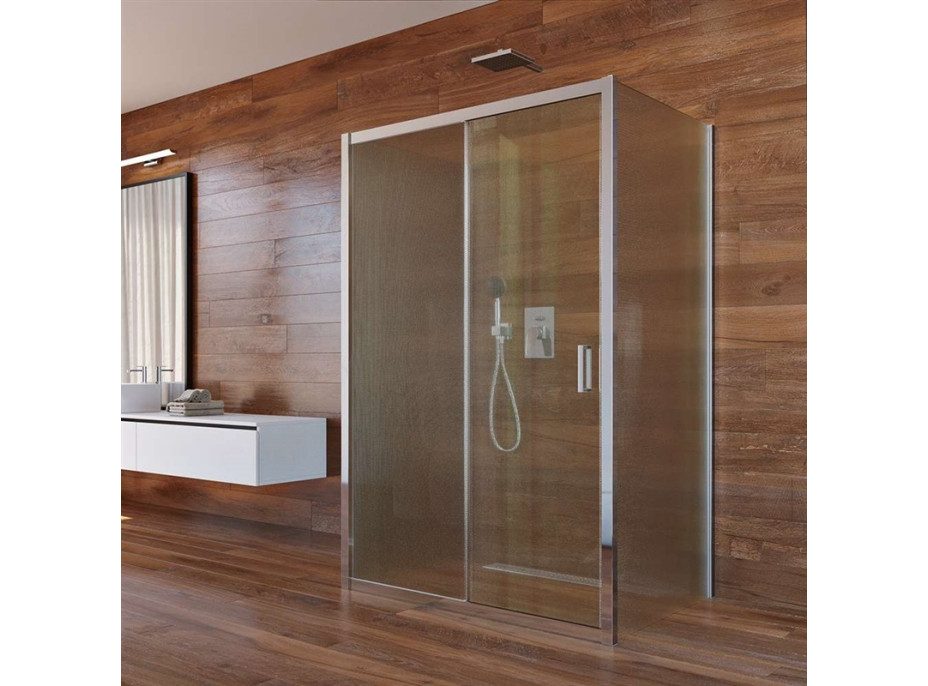 Sprchový kout na stěnu LIMA - obdélník - chrom/sklo Point - posuvné dveře