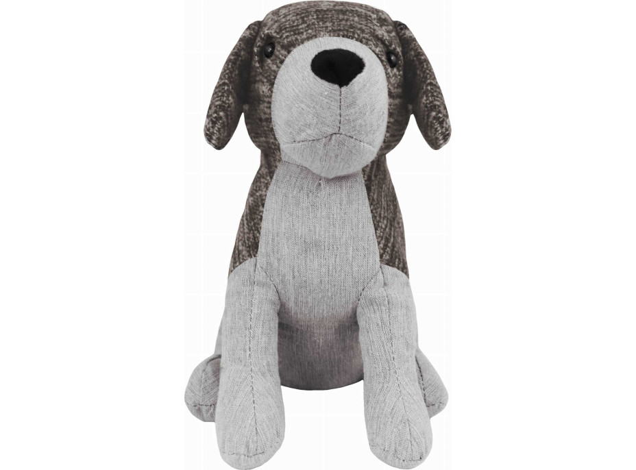 Zarážka do dverí CALM DOG 23 cm - Psík - šedý / hnedý