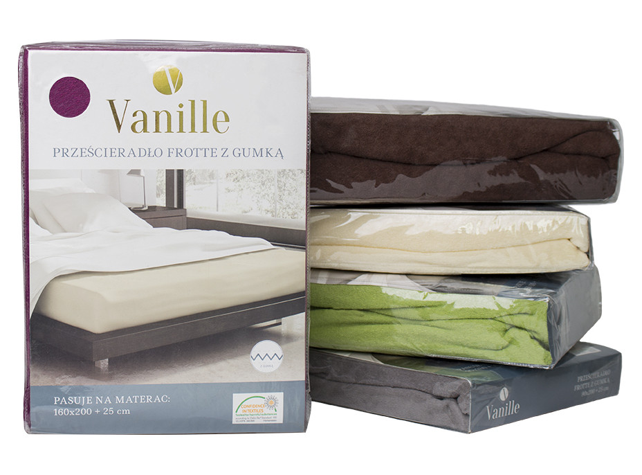 Froté prestieradlo VANILLE 200x160 cm + 25cm - biele