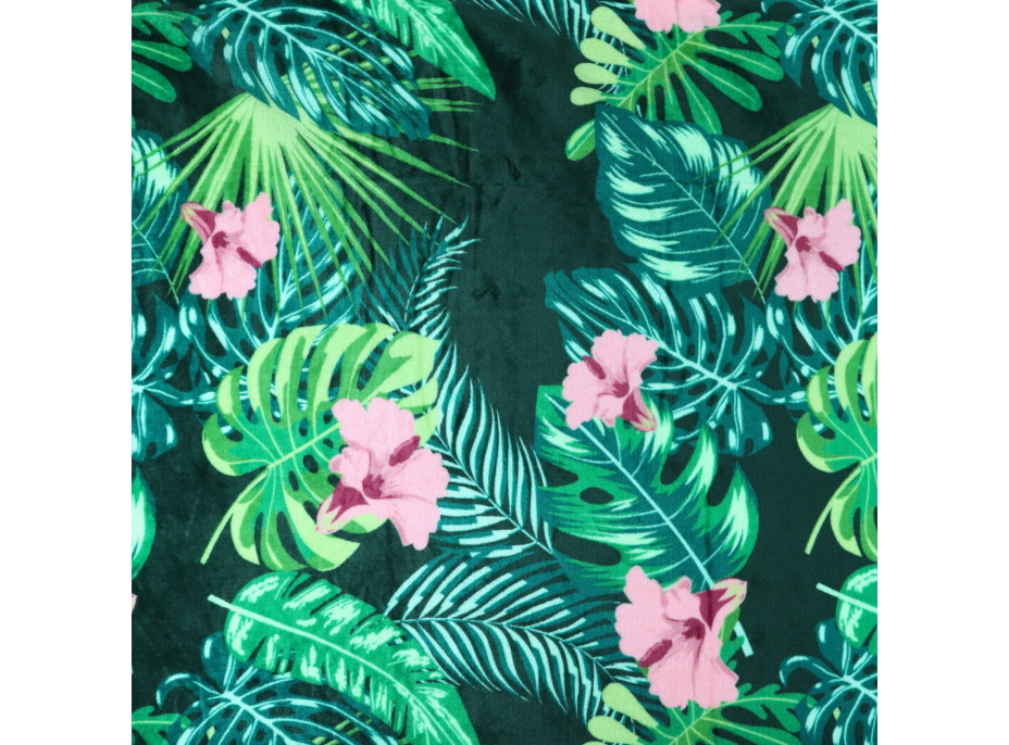 Deka prikrývka Green Palm Leaves 130x170 cm - zelená