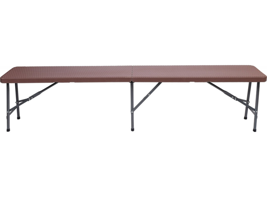 Set cateringového nábytku RATTAN - stôl 180 cm + 2 lavice - hnedý