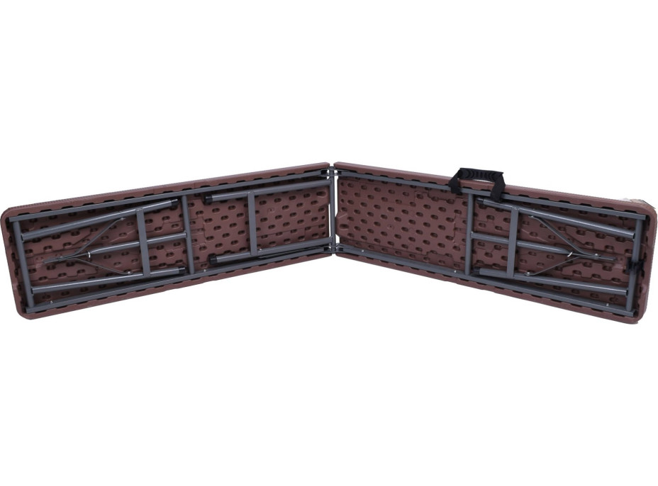 Set cateringového nábytku RATTAN - stôl 180 cm + 2 lavice - hnedý