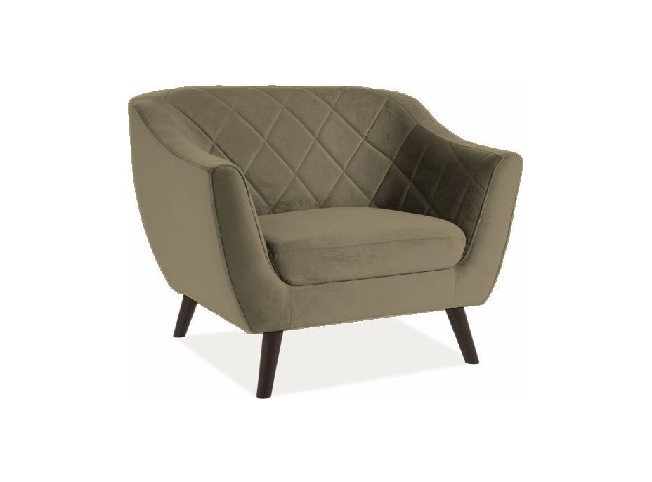 Kreslo MILAN - čalúnené - wenge/olivovo hnedé