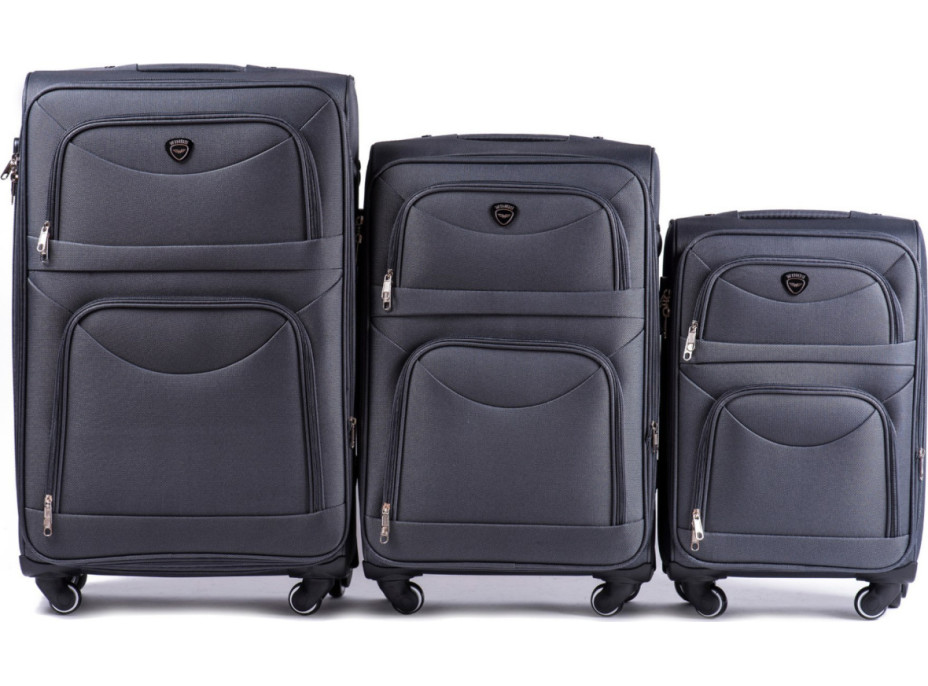 Moderné cestovné tašky MOVE 4 - set S+M+L - tmavo šedé