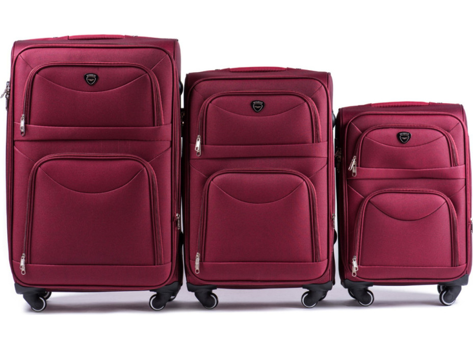 Moderné cestovné tašky MOVE 4 - set S+M+L - tmavo červené