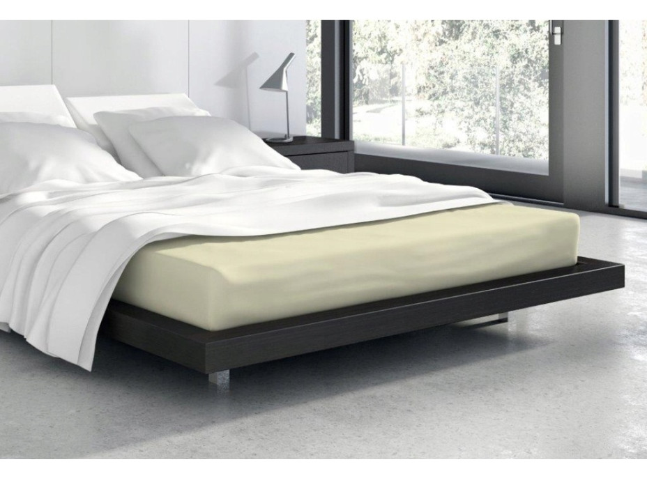 Froté prestieradlo VANILLE 200x220 cm + 25cm - krémovo biele