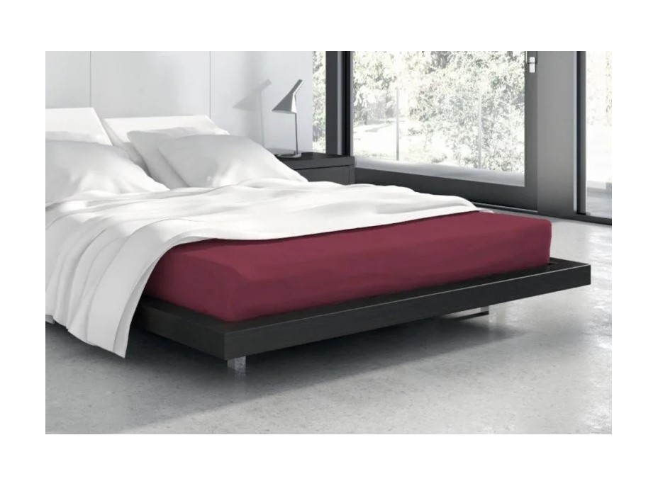 Froté prestieradlo VANILLE 200x220 cm + 25cm - vínovo červené