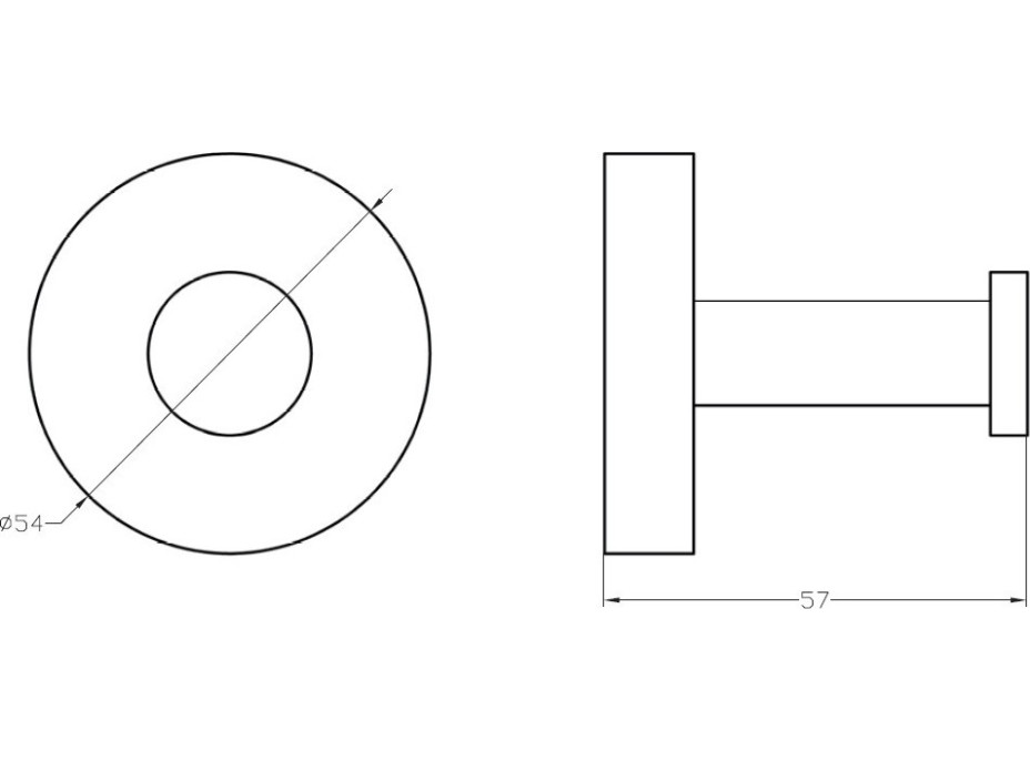 Kúpeľňový vešiak valcový magnetický - 54 × 54 × 57 mm - chróm