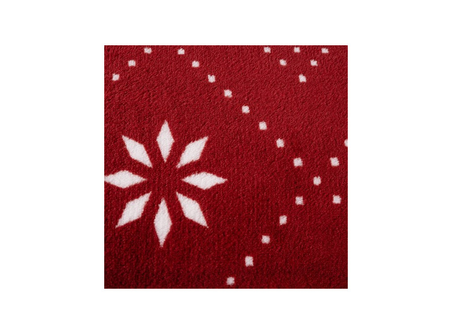 Vianočná deka 160x200 cm + 2 ks obliečky na vankúš - nórsky vzor - červená