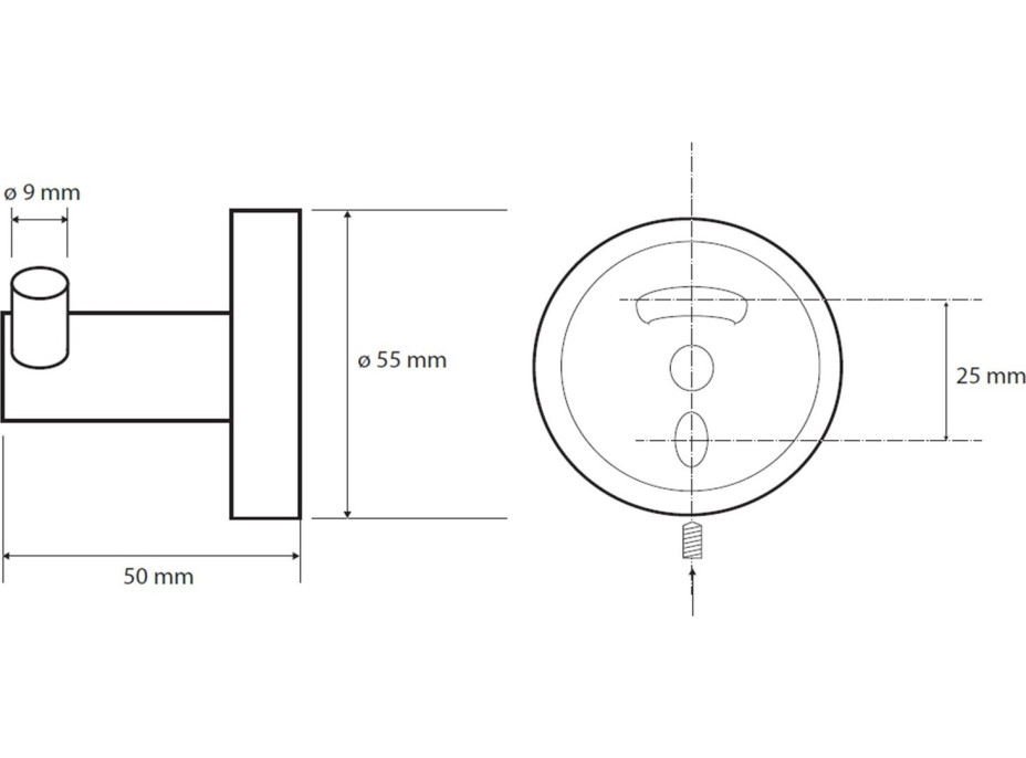 Kúpeľňový dvojitý vešiak na uteráky - kov - 55x55x50 mm