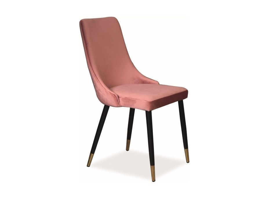 Jedálenská stolička PANINO - zlatá/čierna/staroružová