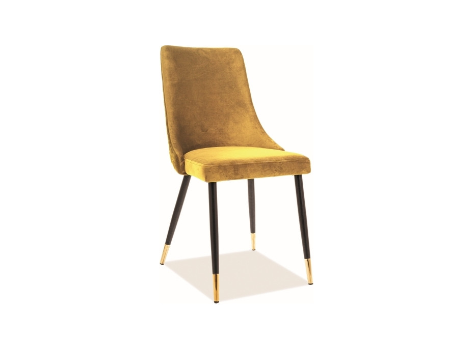 Jedálenská stolička PANINO - zlatá/čierna/kari žltá