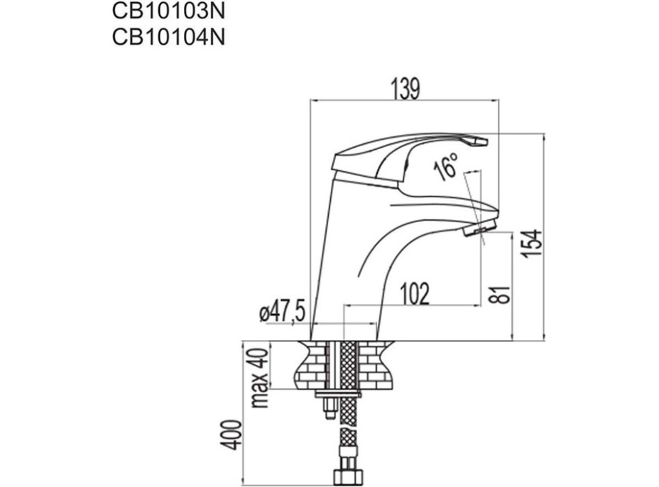 Umývadlová stojanková batéria SONÁTA s click/clack zátkou s prepadom - chrómová