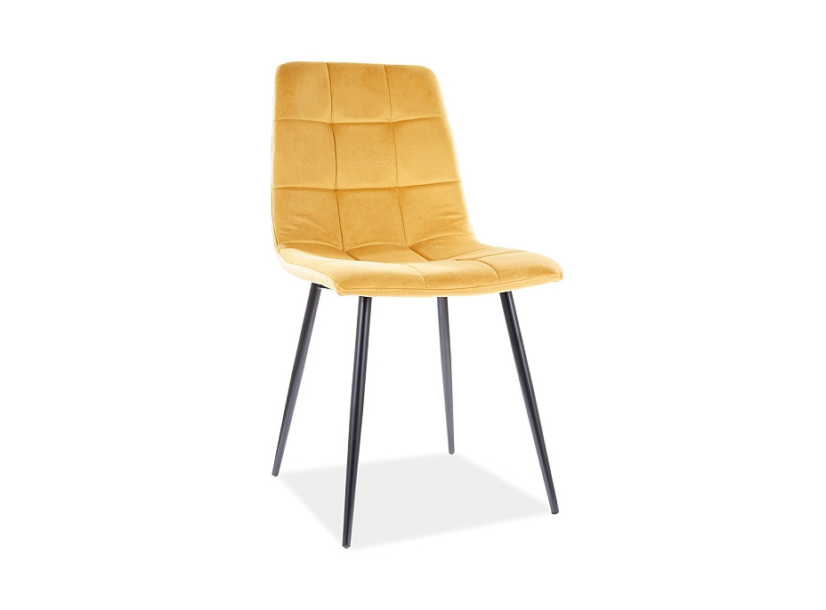 Jedálenská stolička MILAN - čierna/kari žltá 66
