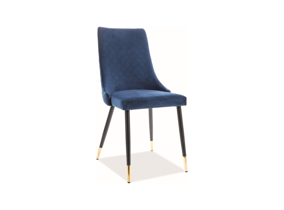 Jedálenská stolička PANINO - zlatá/čierna/tmavo modrá