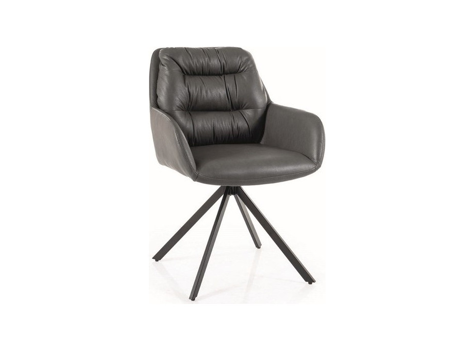 Jedálenská stolička SPELL - čierna/sivá eko koža