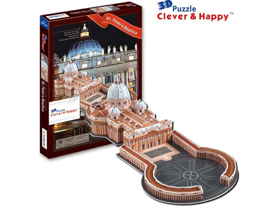CLEVER&HAPPY 3D puzzle Bazilika Sv. Petra, Vatikán 56 dielikov