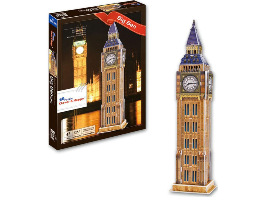 CLEVER&HAPPY 3D puzzle Big Ben, Londýn 47 dielikov
