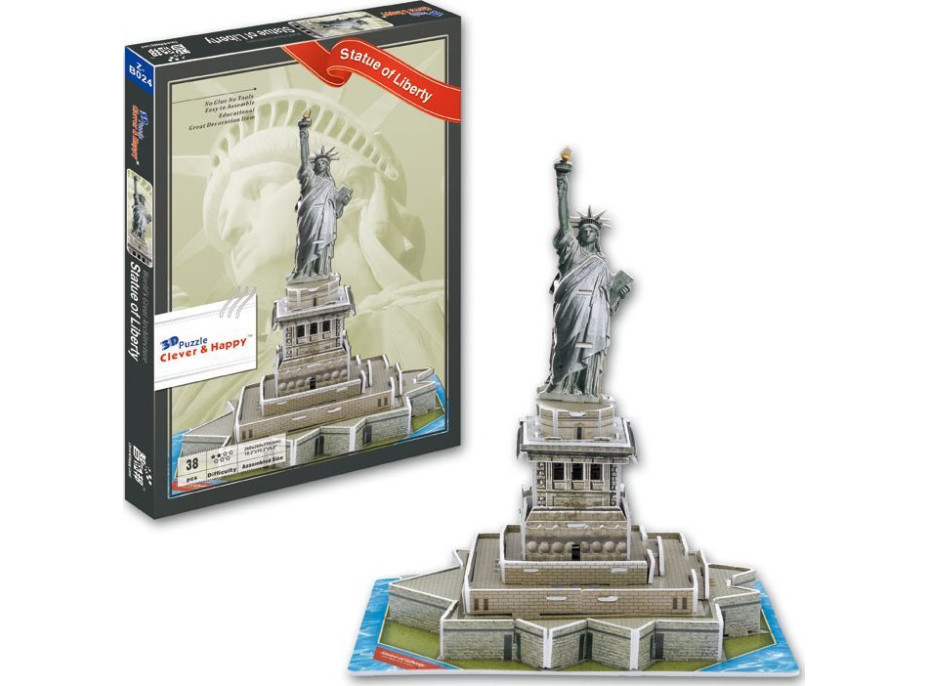 CLEVER&HAPPY 3D puzzle Socha Slobody 38 dielikov