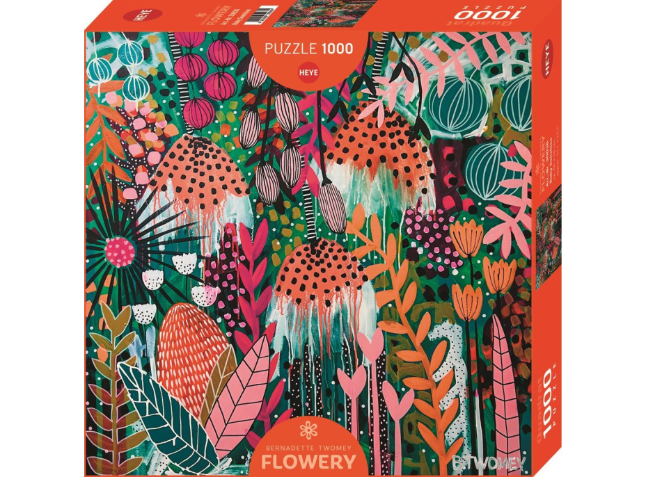 HEYE Štvorcové puzzle Flowery: Rubínový svit slnka 1000 dielikov