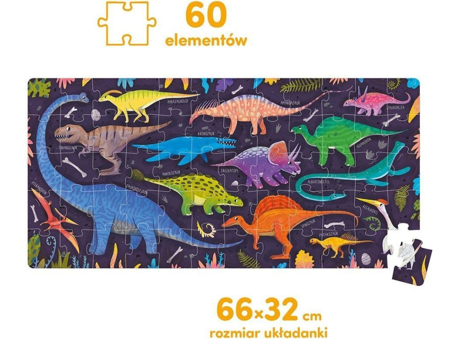 CZUCZU Panoramatické puzzle Dinosaury 60 dielikov