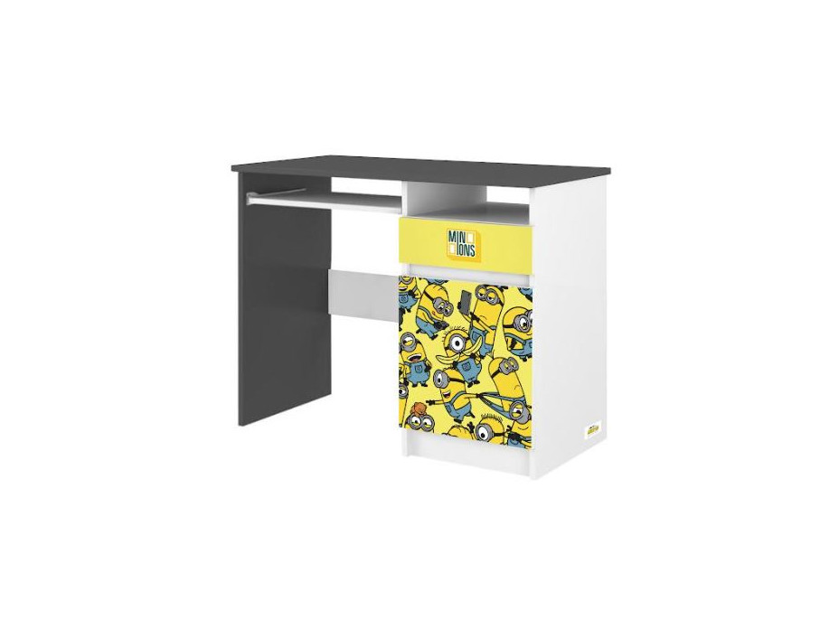 Detský písací stôl N35 - MIMONI - biely/tmavo šedý