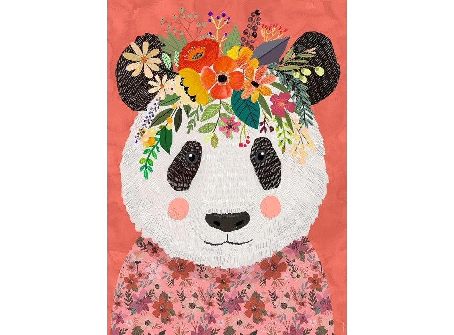 HEYE Puzzle Floral Friends: Maznavá panda 1000 dielikov