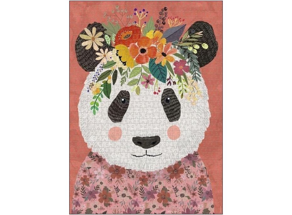 HEYE Puzzle Floral Friends: Maznavá panda 1000 dielikov