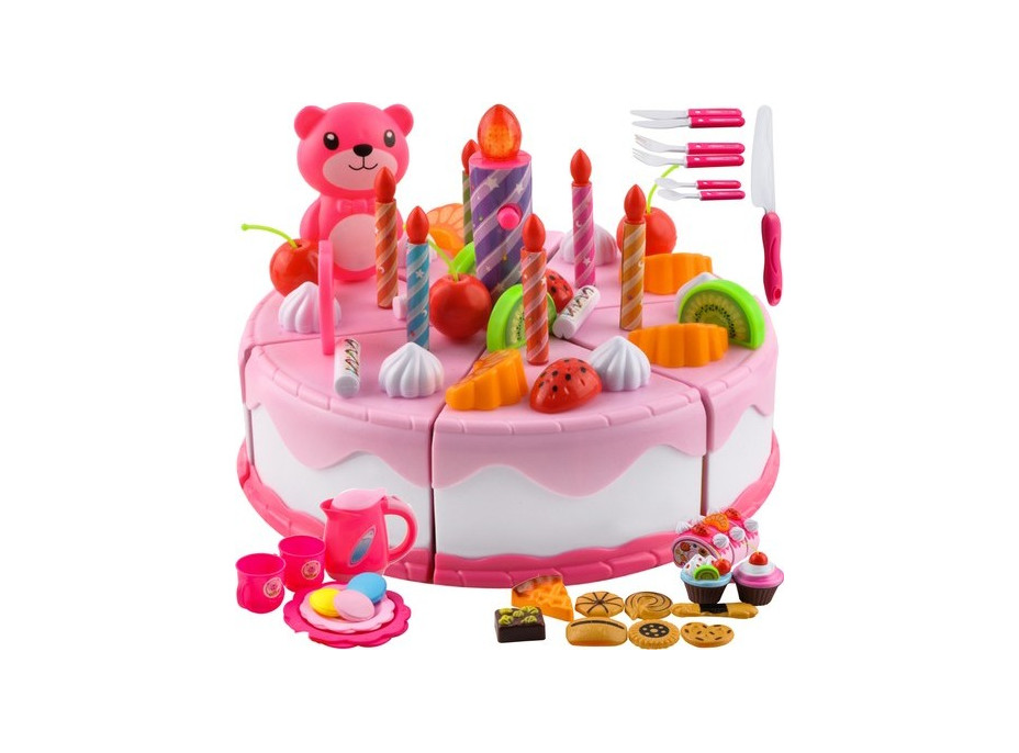 Narodeninová torta - 80 prvkov - ružová