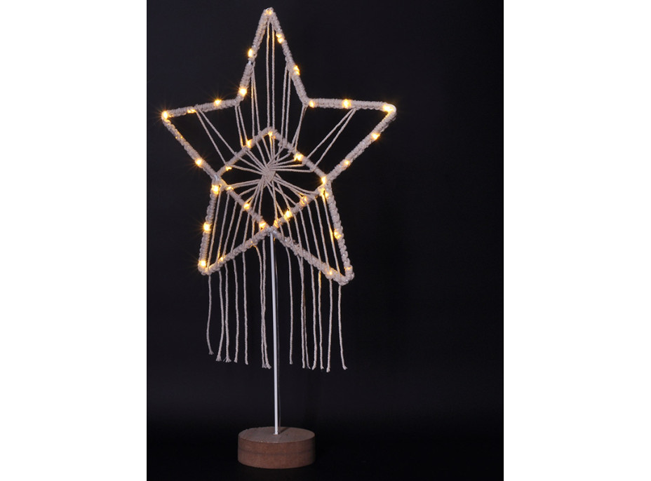 Vianočná LED hviezda stolná - pletená - 35 LED