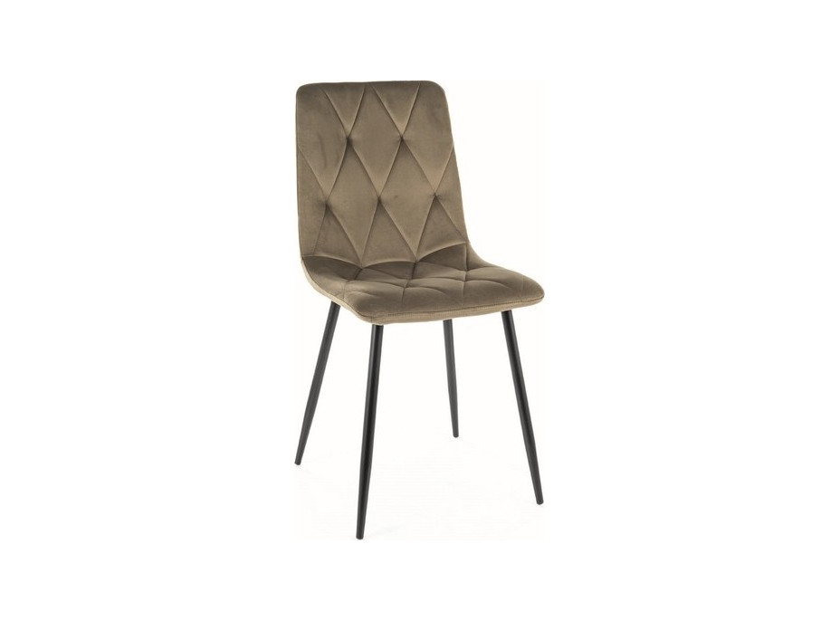 Jedálenská stolička TOM Velvet - čierna / olivovo hnedá