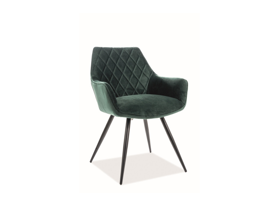Jedálenská stolička LINA - čierna / tmavo zelená