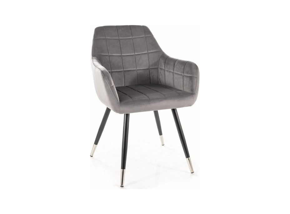 Jedálenská stolička NUKE - chrómová/čierna/sivá