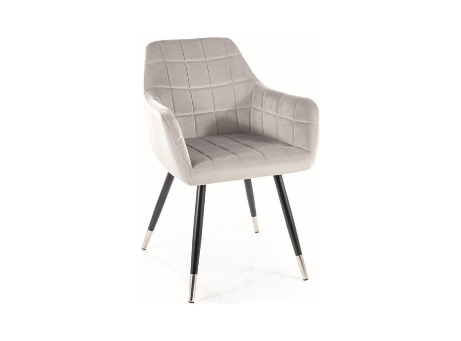 Jedálenská stolička NUKE - chrómová/čierna/svetlo šedá