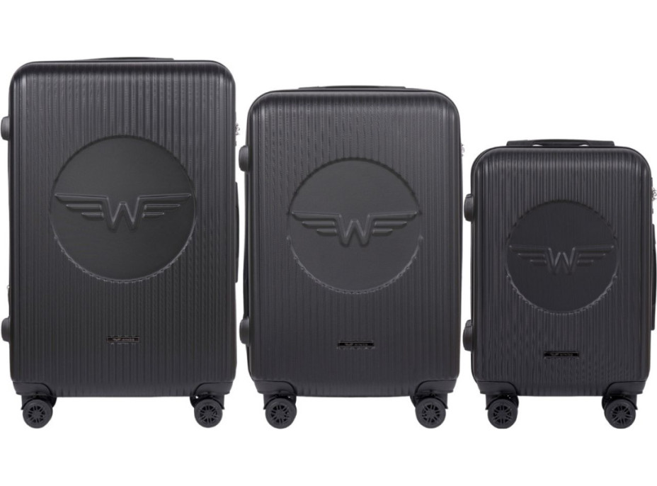 Moderné cestovné kufre WILL 2 - set S+M+L - tmavo šedé - TSA zámok