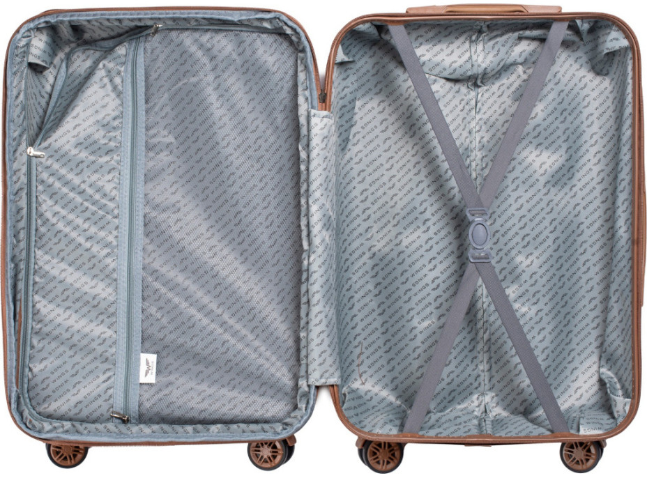 Moderné cestovné kufre WILL 2 - set S+M+L - rose gold - TSA zámok