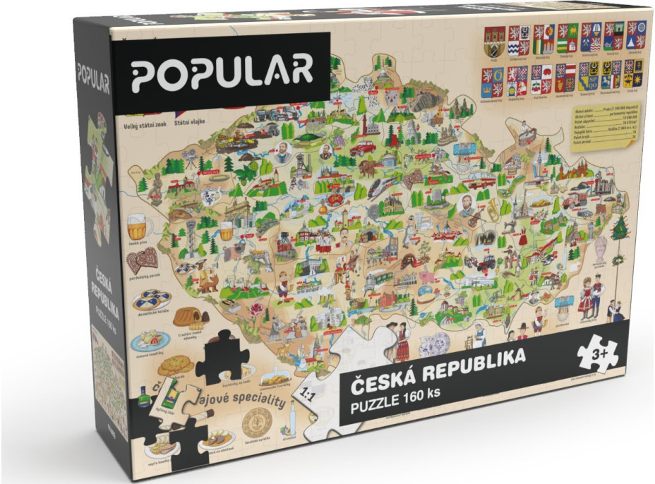 Popular Puzzle Mapa Českej republiky 160 dielikov