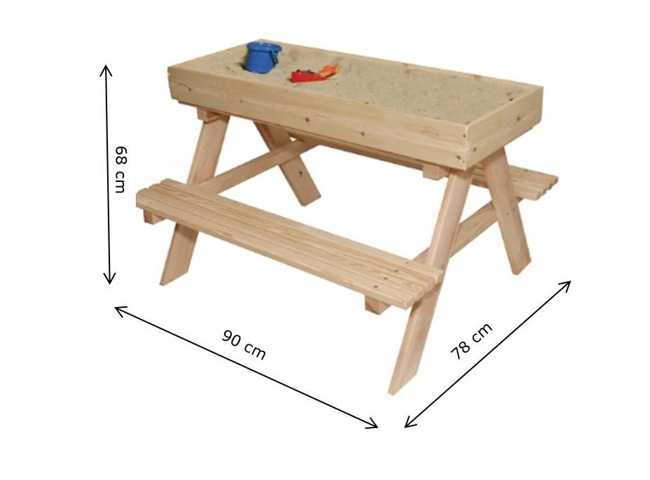 Detský drevený záhradný set + pieskovisko + tabuľa