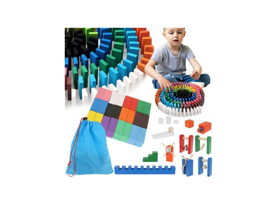 Drevené farebné domino 360 kusov