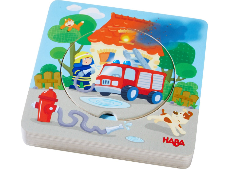 HABA Drevená viacvrstvová vkladačka Hasiči